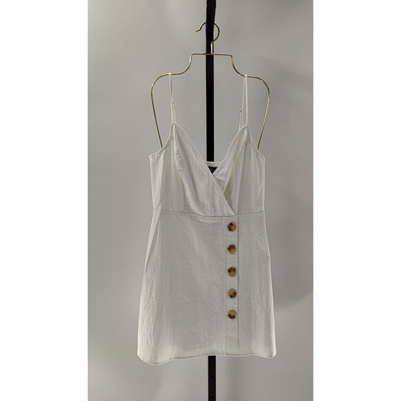 Lulus Womens White Basic Sleeved Dress S - Picture 1 of 2